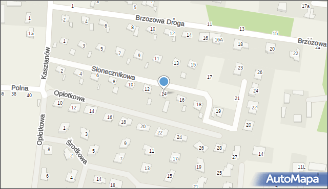 Ustanów, Słonecznikowa, 14, mapa Ustanów