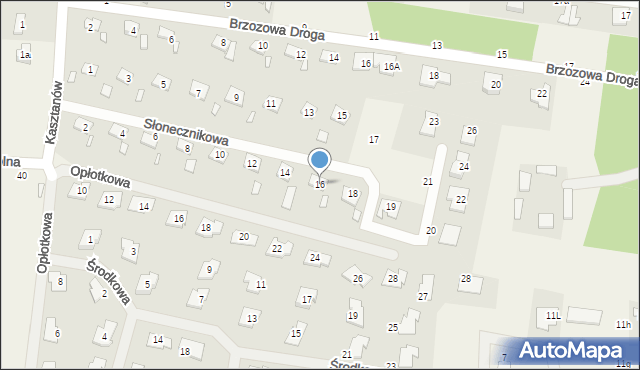 Ustanów, Słonecznikowa, 16, mapa Ustanów