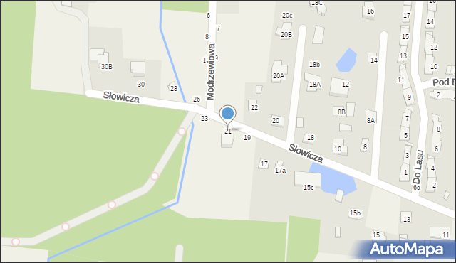 Ustanów, Słowicza, 21, mapa Ustanów