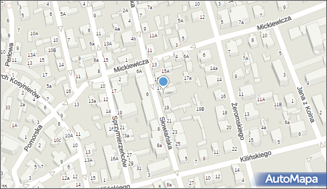 Ustka, Słowiańska, 19c, mapa Ustka