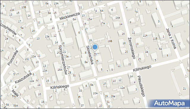 Ustka, Słowiańska, 23, mapa Ustka