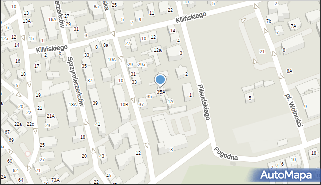 Ustka, Słowiańska, 35A, mapa Ustka