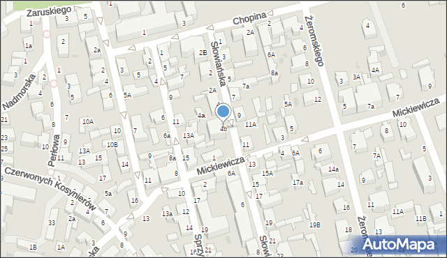 Ustka, Słowiańska, 4b, mapa Ustka