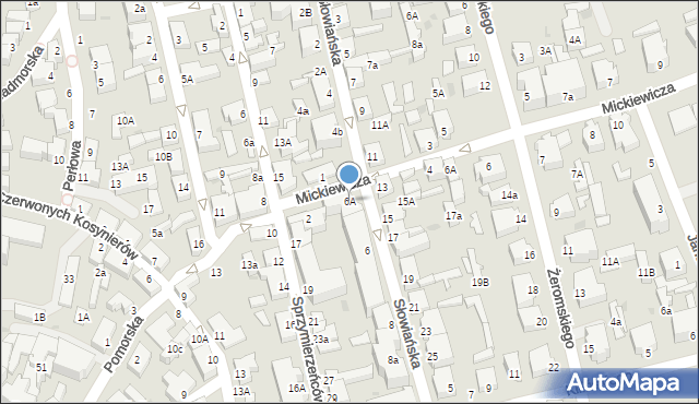 Ustka, Słowiańska, 6A, mapa Ustka