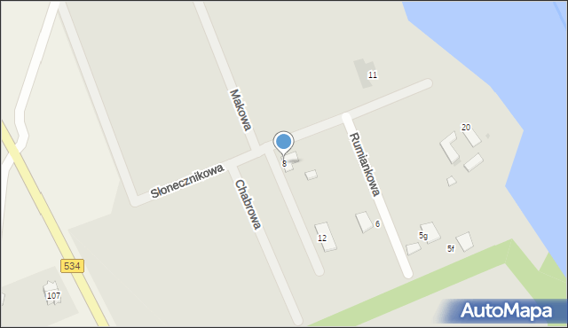 Wąbrzeźno, Słonecznikowa, 8, mapa Wąbrzeźno