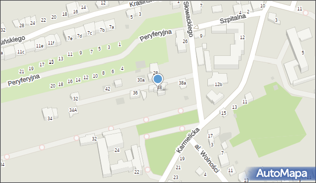 Wadowice, Słowackiego Juliusza, 40, mapa Wadowice