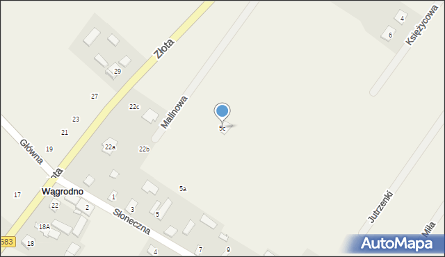 Wągrodno, Słoneczna, 5c, mapa Wągrodno