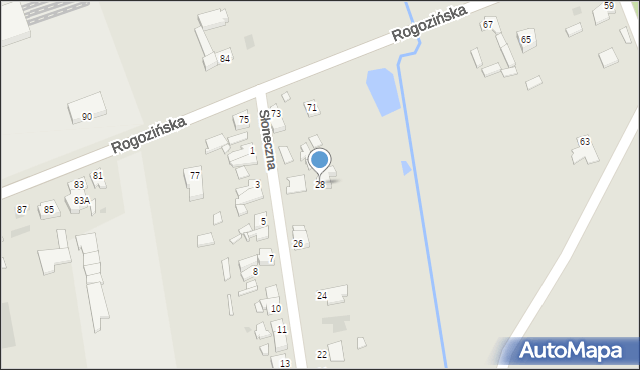 Wągrowiec, Słoneczna, 28, mapa Wągrowiec