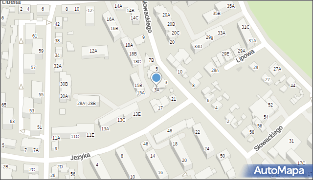 Wągrowiec, Słowackiego Juliusza, 3A, mapa Wągrowiec