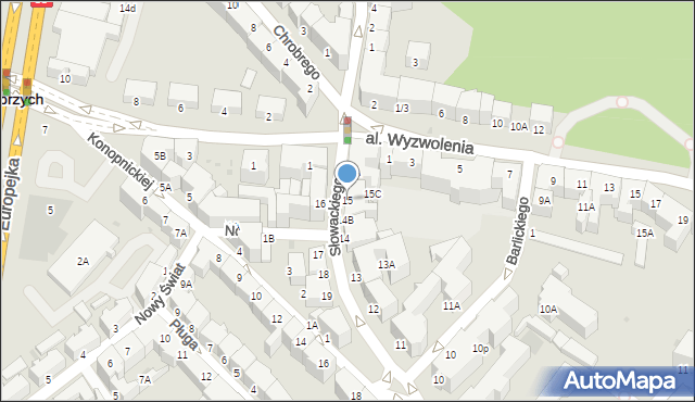 Wałbrzych, Słowackiego Juliusza, 15, mapa Wałbrzycha