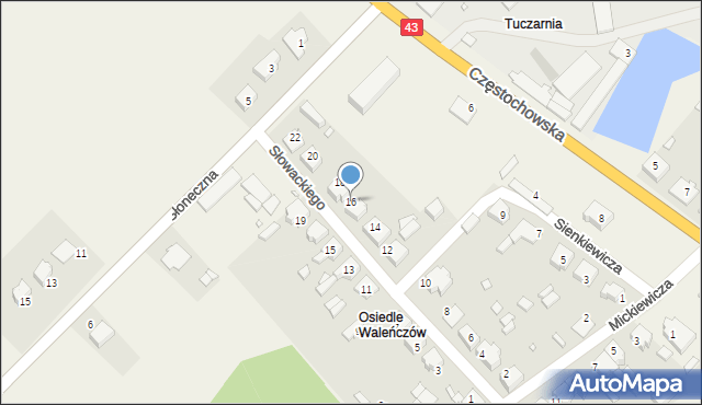 Waleńczów, Słowackiego Juliusza, 16, mapa Waleńczów