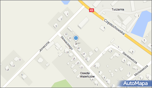 Waleńczów, Słowackiego Juliusza, 18, mapa Waleńczów