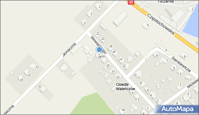 Waleńczów, Słowackiego Juliusza, 19, mapa Waleńczów