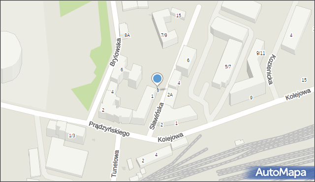 Warszawa, Sławińska, 3, mapa Warszawy