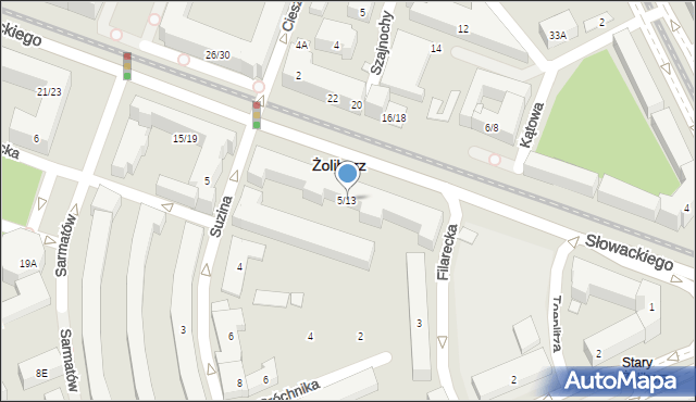 Warszawa, Słowackiego Juliusza, 5/13, mapa Warszawy