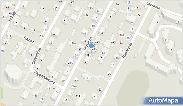 Warszawa, Słowicza, 15, mapa Warszawy