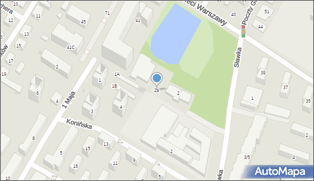 Warszawa, Sławka Walerego, 2a, mapa Warszawy