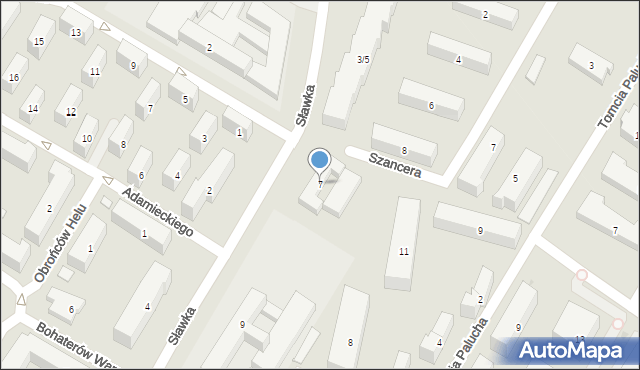 Warszawa, Sławka Walerego, 7, mapa Warszawy