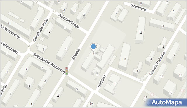 Warszawa, Sławka Walerego, 9, mapa Warszawy