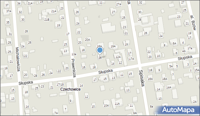 Warszawa, Słupska, 16, mapa Warszawy