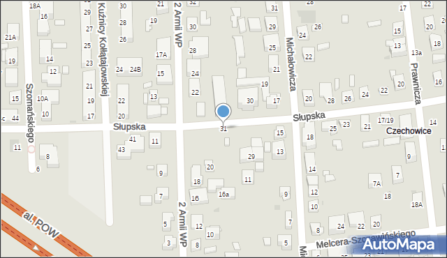 Warszawa, Słupska, 31, mapa Warszawy