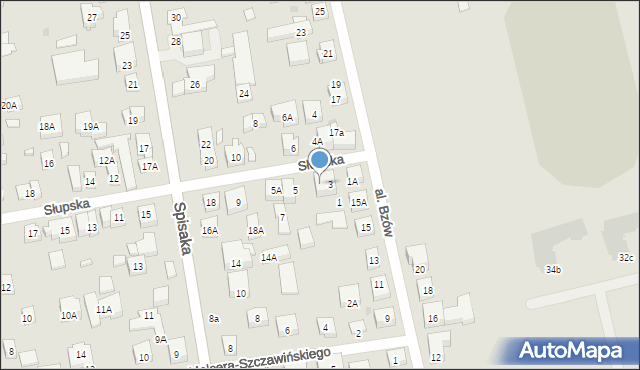 Warszawa, Słupska, 3A, mapa Warszawy