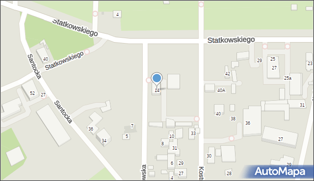 Warszawa, Sławkowska, 14, mapa Warszawy