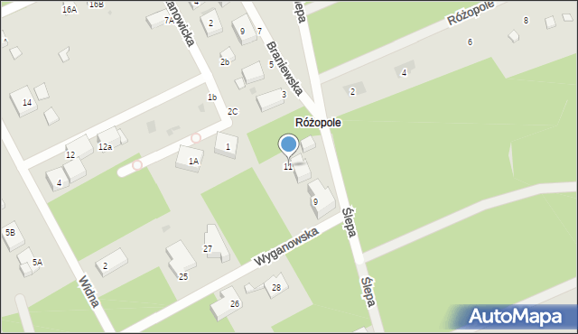 Warszawa, Ślepa, 11, mapa Warszawy