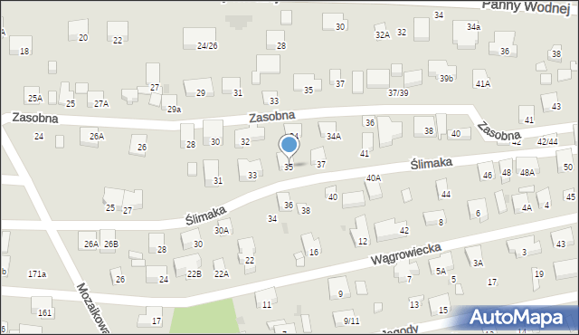 Warszawa, Ślimaka, 35, mapa Warszawy