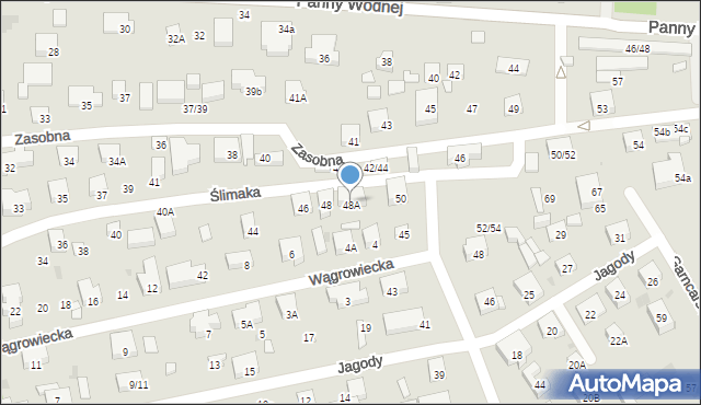 Warszawa, Ślimaka, 48A, mapa Warszawy