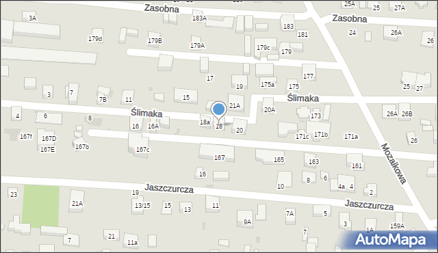 Warszawa, Ślimaka, 18, mapa Warszawy