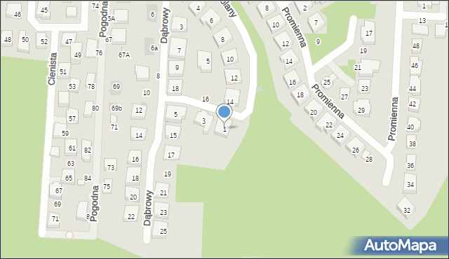 Warszawa, Słonecznej Polany, 1, mapa Warszawy