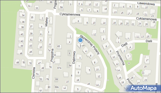 Warszawa, Słonecznej Polany, 2, mapa Warszawy