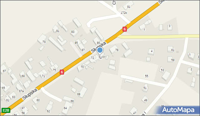 Warszkowo, Słupska, 74, mapa Warszkowo