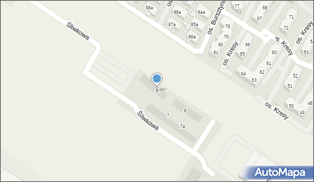 Warzymice, Śliwkowa, 6, mapa Warzymice