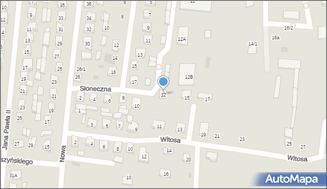 Wasilków, Słoneczna, 12, mapa Wasilków