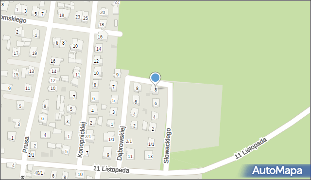 Wasilków, Słowackiego Juliusza, 8, mapa Wasilków