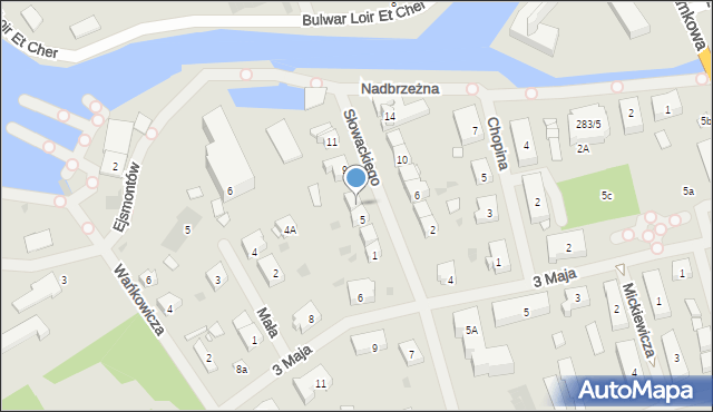 Węgorzewo, Słowackiego Juliusza, 7, mapa Węgorzewo