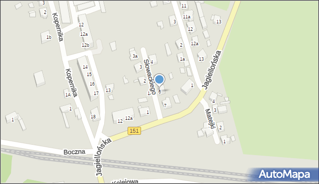 Węgorzyno, Słowackiego Juliusza, 6, mapa Węgorzyno