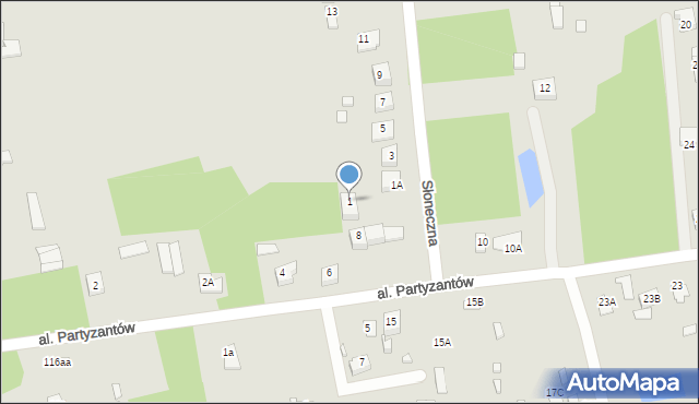 Węgrów, Słoneczna, 1, mapa Węgrów