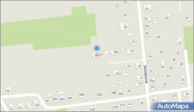 Węgrów, Słoneczna, 55C, mapa Węgrów