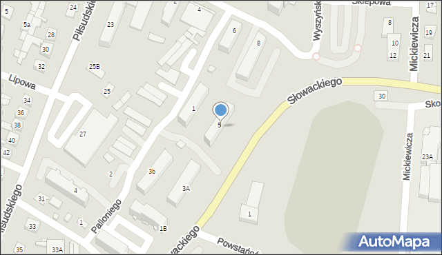 Węgrów, Słowackiego Juliusza, 5, mapa Węgrów