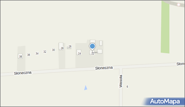 Węgrzynów, Słoneczna, 22, mapa Węgrzynów