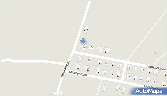 Wiązów, Słowackiego Juliusza, 18, mapa Wiązów