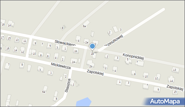 Wiązów, Słowackiego Juliusza, 1a, mapa Wiązów