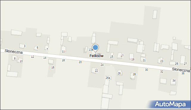 Więcki, Słoneczna, 13, mapa Więcki
