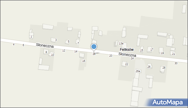 Więcki, Słoneczna, 18, mapa Więcki