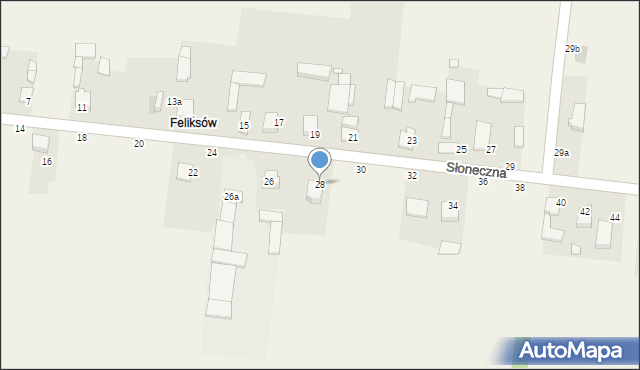 Więcki, Słoneczna, 28, mapa Więcki