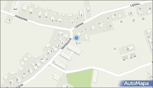 Więckowice, Słoneczna, 1, mapa Więckowice