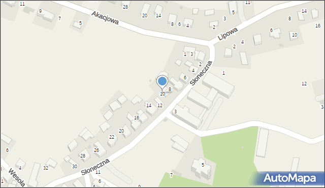 Więckowice, Słoneczna, 10, mapa Więckowice